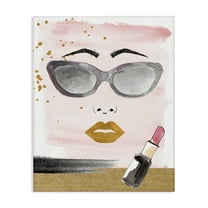 Stupell Industries Lipstick & Glam Face Novelty Painting Gallery Wrapped Canvas Art Print Wall Art, 16 x 20