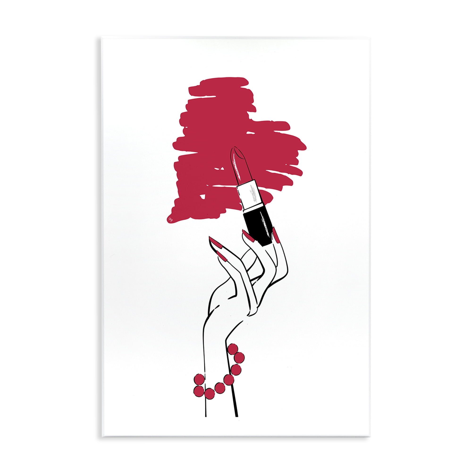 Stupell Industries Lipstick Heart Shape Beauty & Fashion Painting Unframed Art Print Wall Art, 10 x 15