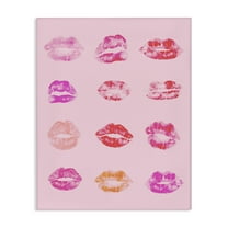 Stupell Industries Lipstick Kiss Pattern Beauty & Fashion Painting Gallery Wrapped Canvas Art Print Wall Art, 16 x 20