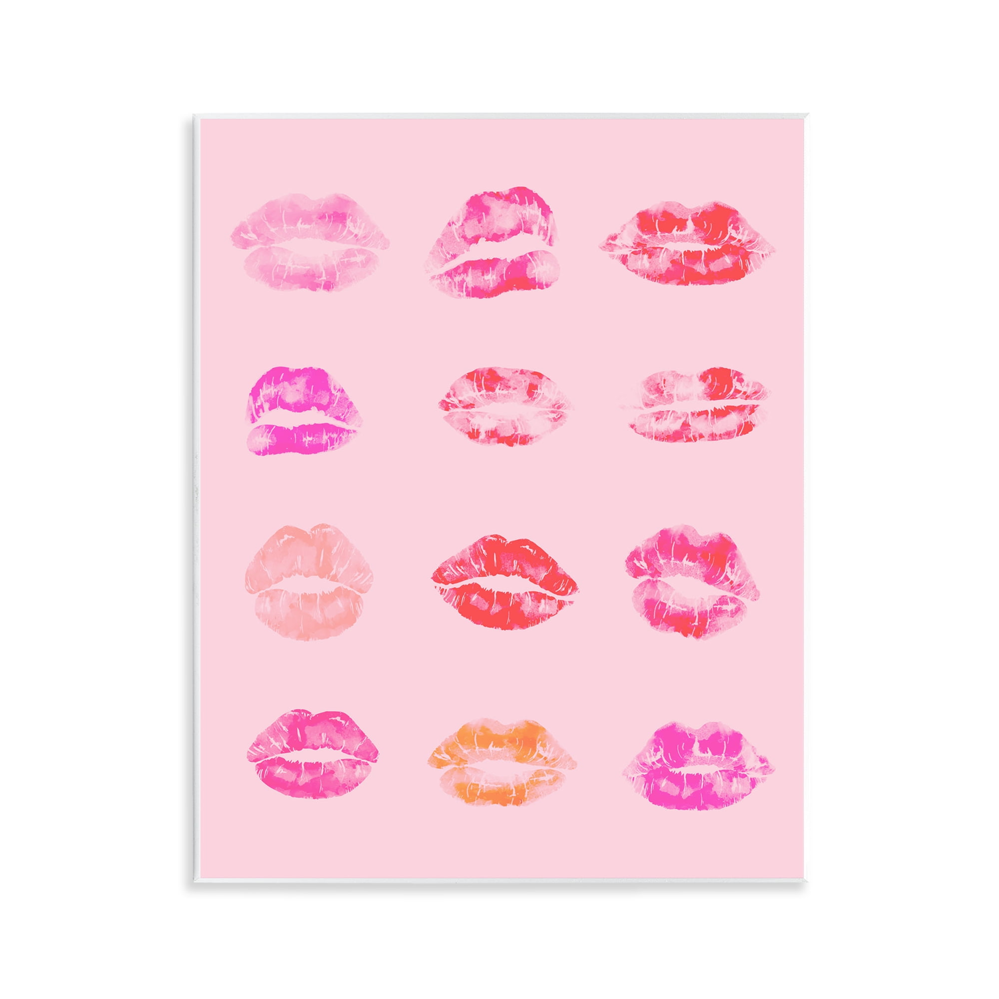 Stupell Industries Lipstick Kiss Pattern Beauty & Fashion Painting Unframed Art Print Wall Art, 11 x 14