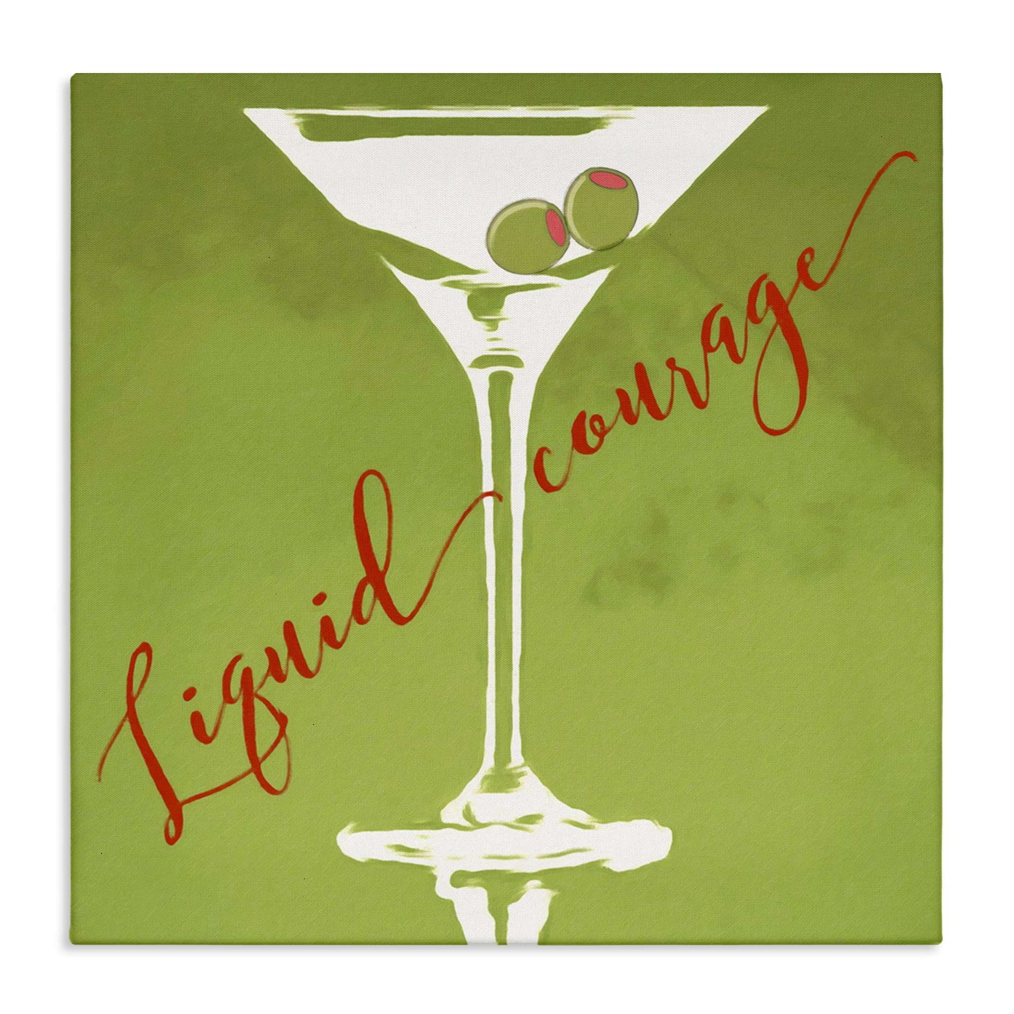 Stupell Industries Liquid Courage Sassy Martini Food & Beverage Painting Wrapped Canvas Art Print Wall Art, 30 x 30