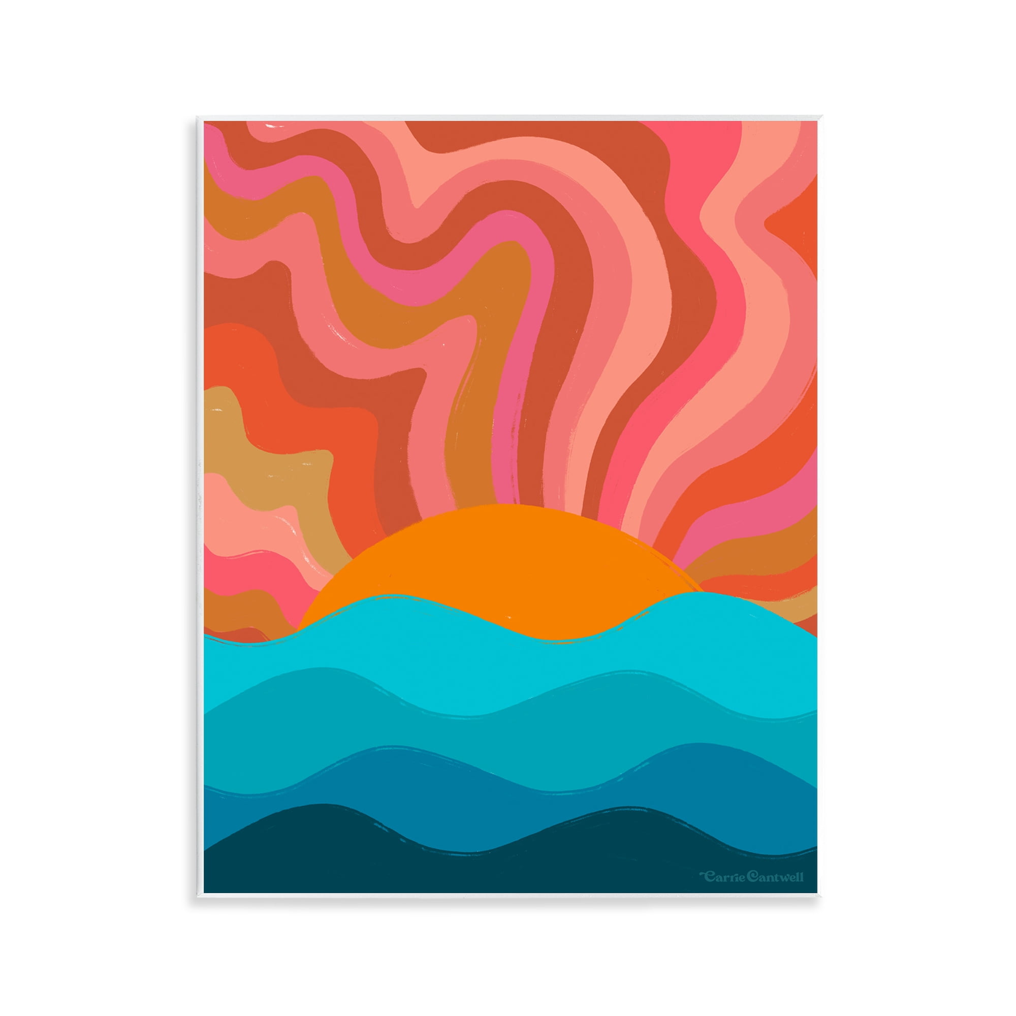 Stupell Industries Liquid Sunshine Funky Landscape Landscape Painting Unframed Art Print Wall Art, 11 x 14