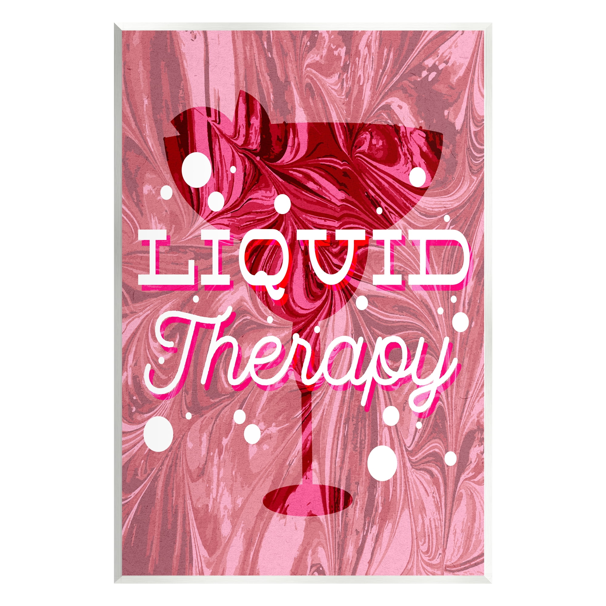 Bold Pink Cocktail Art Print on MDF Wood