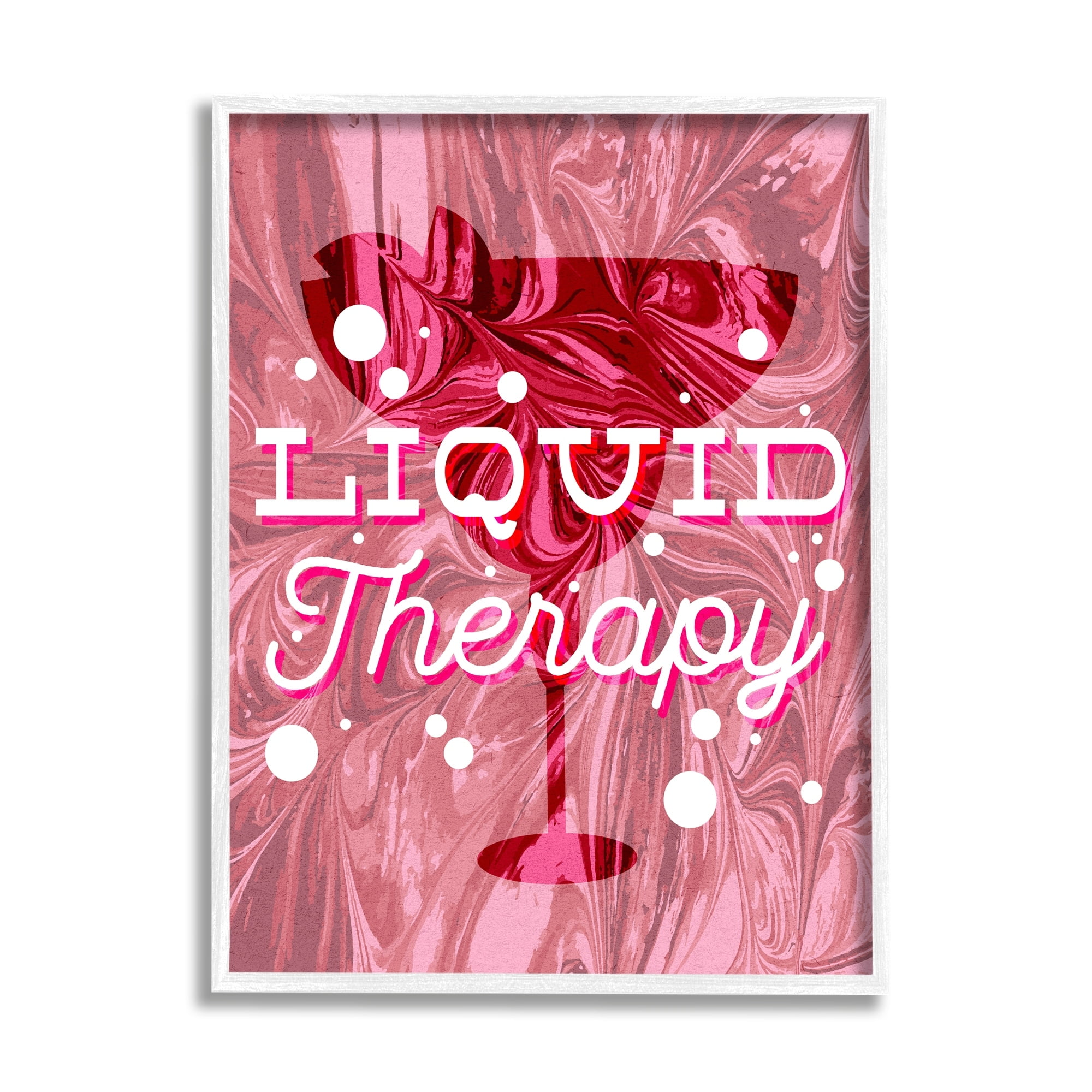 Stupell Industries Liquid Therapy Bold Pink Cocktail Food & Beverage Painting White Framed Art Print Wall Art