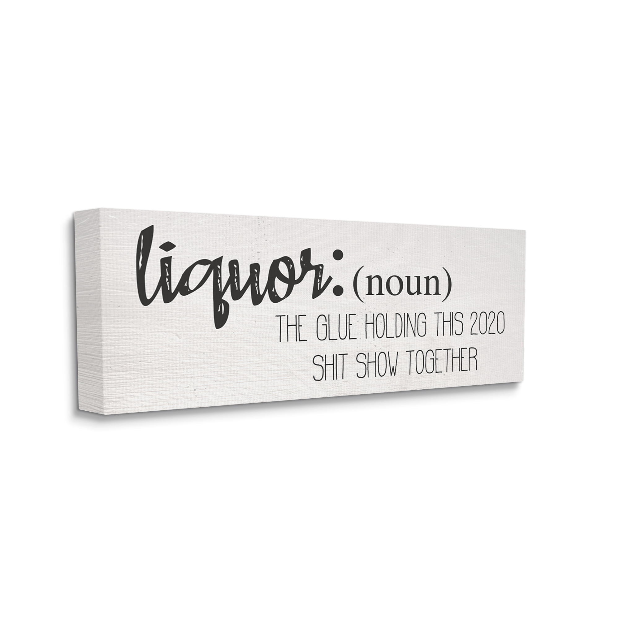 Stupell Industries Liquor Definition Funny Holding 2020 Together Phrase Inspirational Painting Gallery Wrapped Canvas Art Print Wall Art, 17 x 40