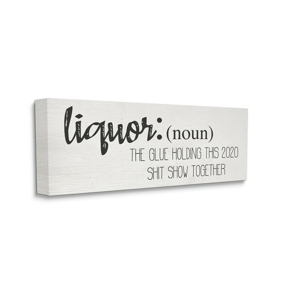 Stupell Industries Liquor Definition Funny Holding 2020 Together Phrase Inspirational Painting Gallery Wrapped Canvas Art Print Wall Art, 17 x 40