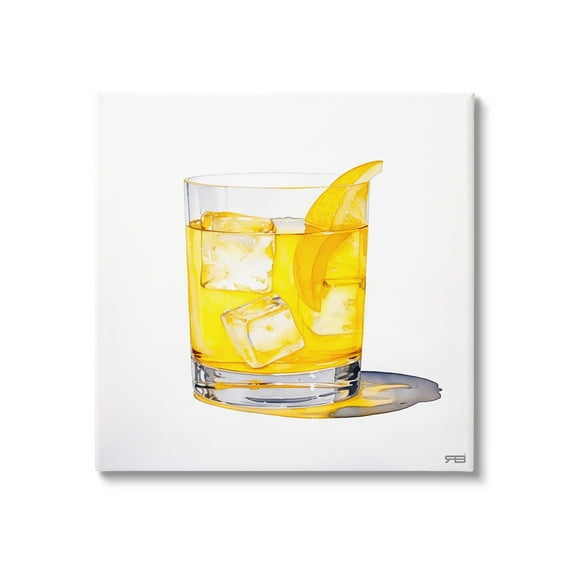 Stupell Industries Liquor with Citrus Peel Food & Beverage Painting Gallery Wrapped Canvas Art Print Wall Art, 17 x 17