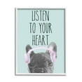 thumbnail image 1 of Stupell Industries Listen To Your Heart Phrase Headphones French Bulldog, 24 x 30, Design by Sd Graphics Studio, 1 of 7
