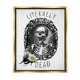 thumbnail image 1 of Stupell Industries Literally Dead Skeleton Spilled Coffee Ornate Design Graphic Art Metallic Gold Floating Framed Canvas Print Wall Art, Design by Daphne Polselli, 1 of 5