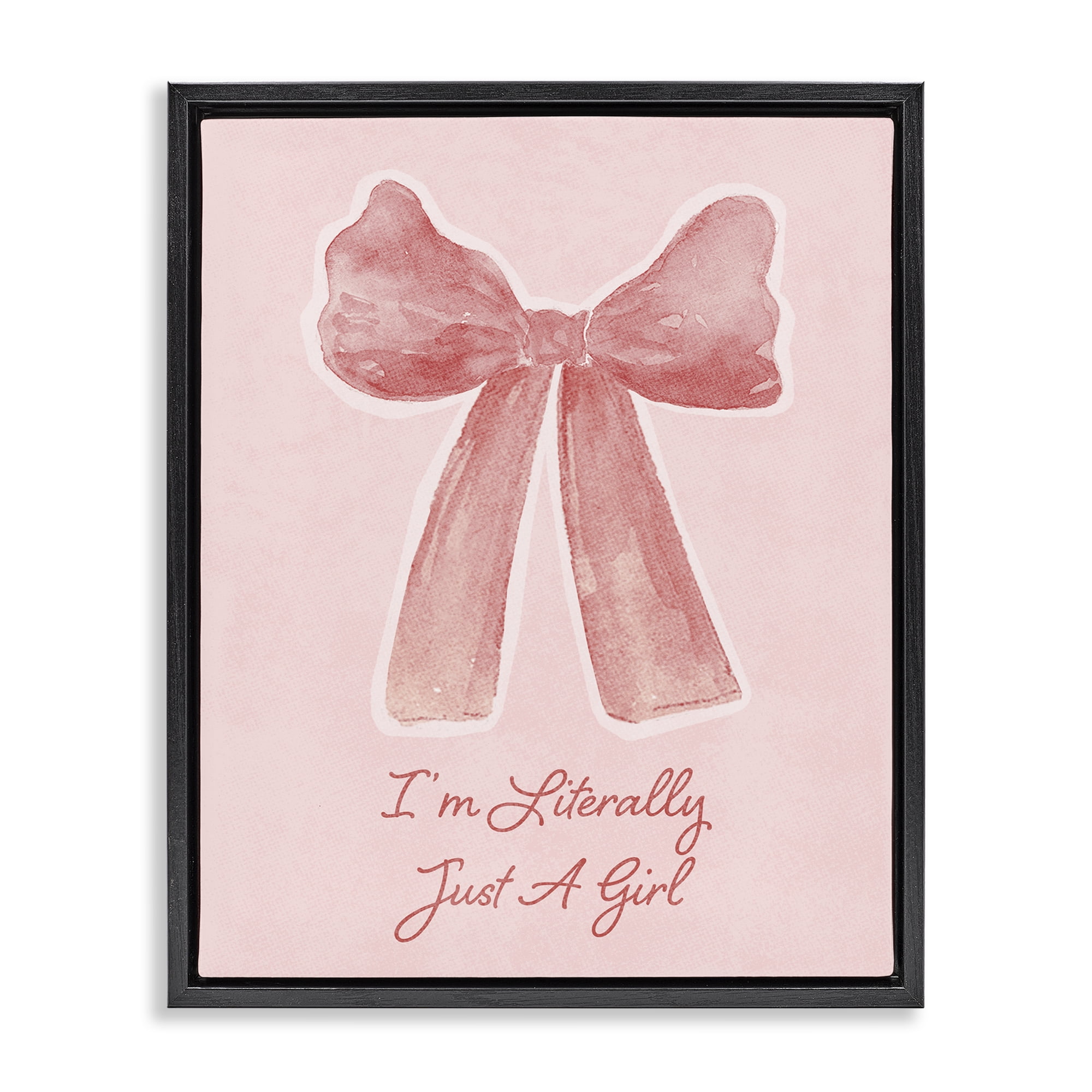 Stupell Industries Literally Just A Girl Black Framed Floater Canvas Wall Art, design by Lucille Price