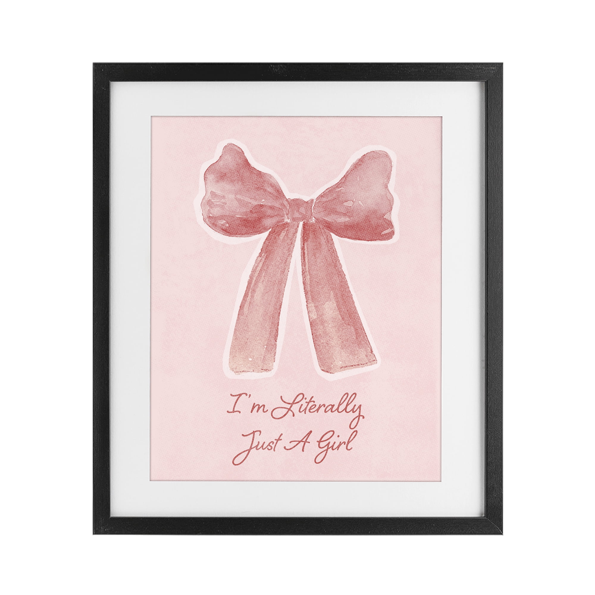 Stupell Industries Literally Just A Girl Black Framed Print Under Glass, design by Lucille Price