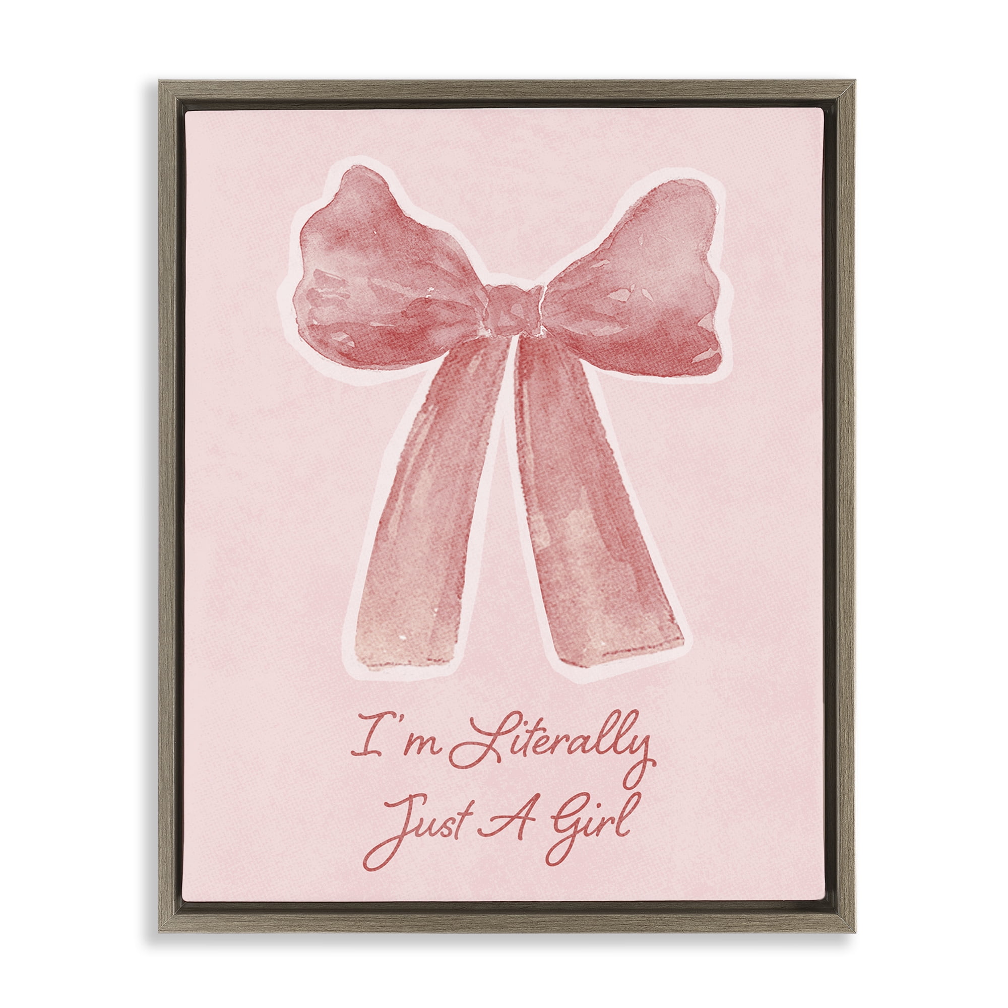 Stupell Industries Literally Just A Girl Brown Framed Floater Canvas Wall Art, design by Lucille Price