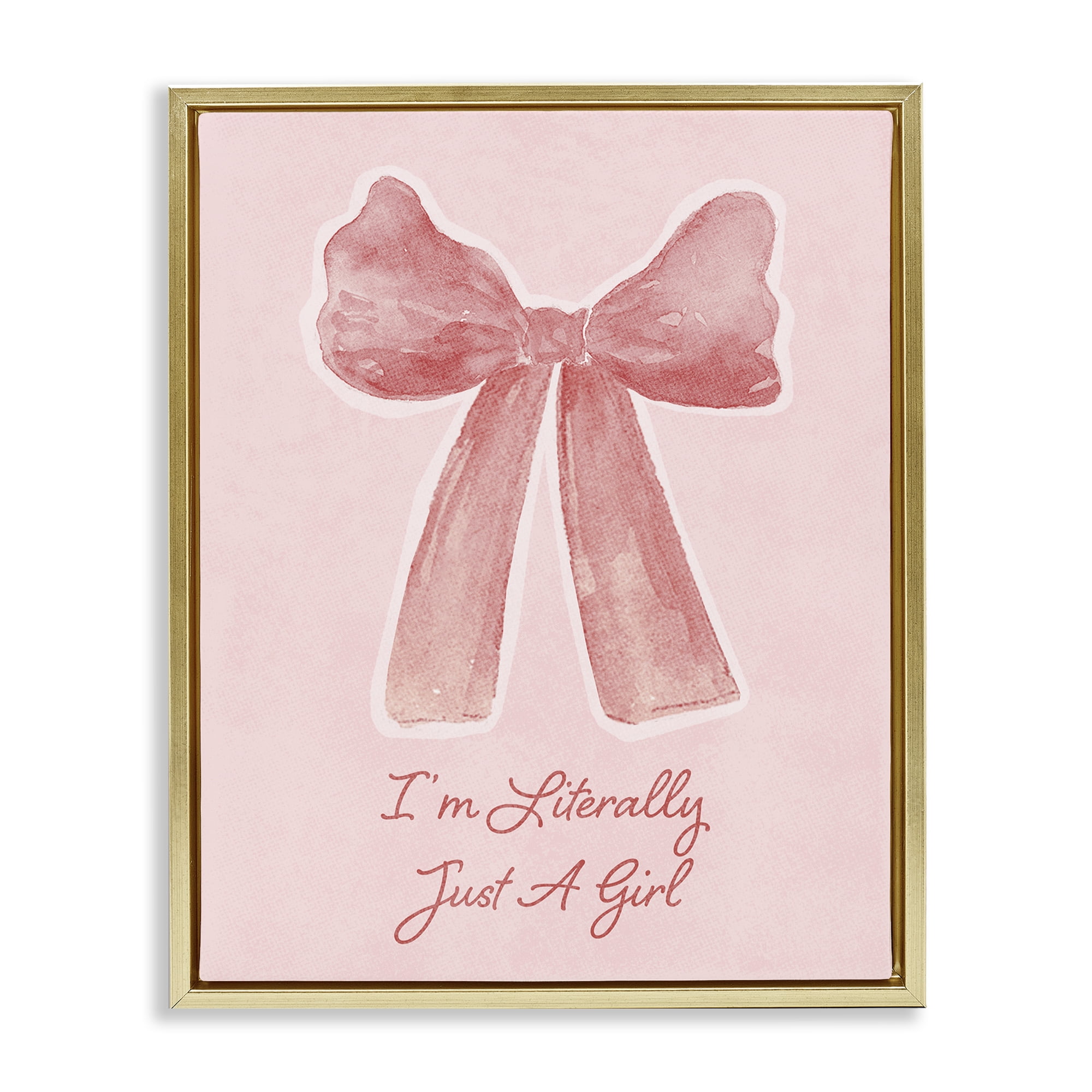 Stupell Industries Literally Just A Girl Gold Framed Floater Canvas Wall Art, design by Lucille Price