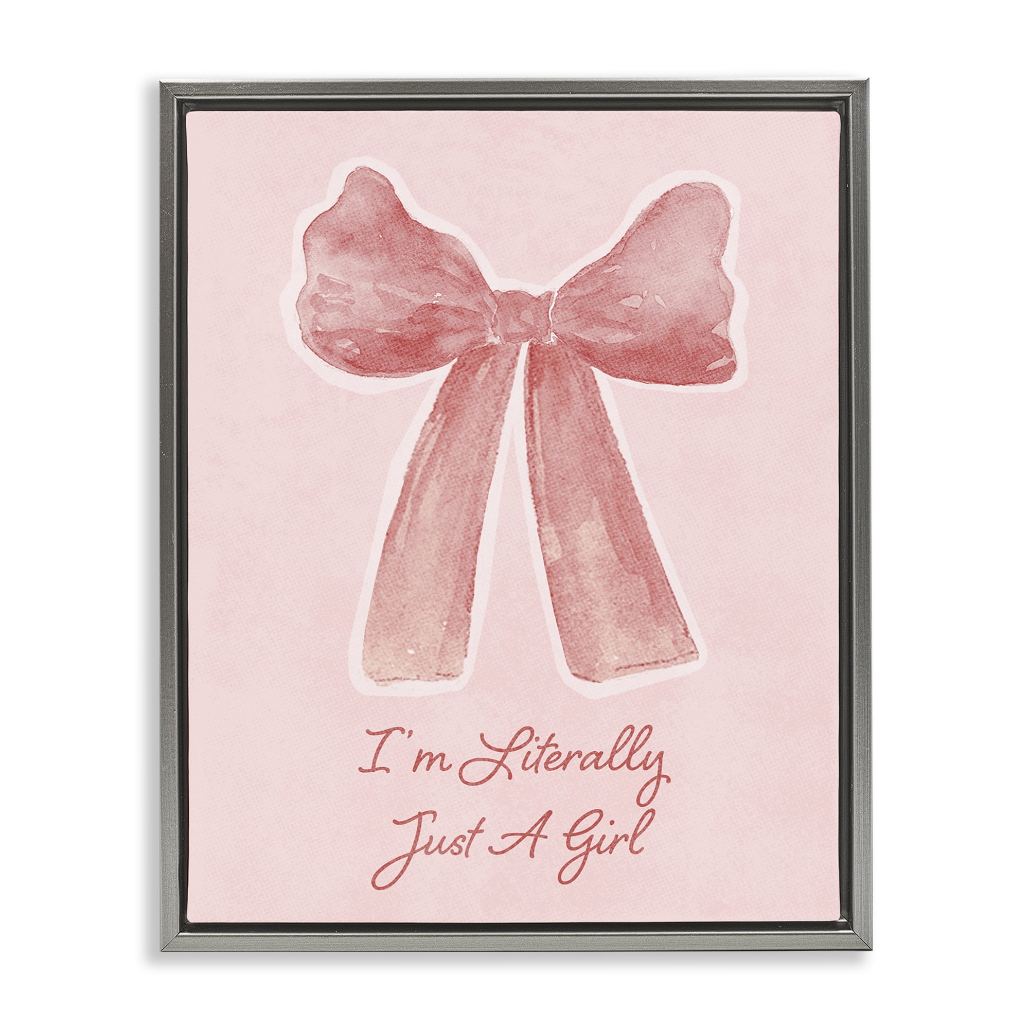 Stupell Industries Literally Just A Girl Gray Framed Floater Canvas Wall Art, design by Lucille Price
