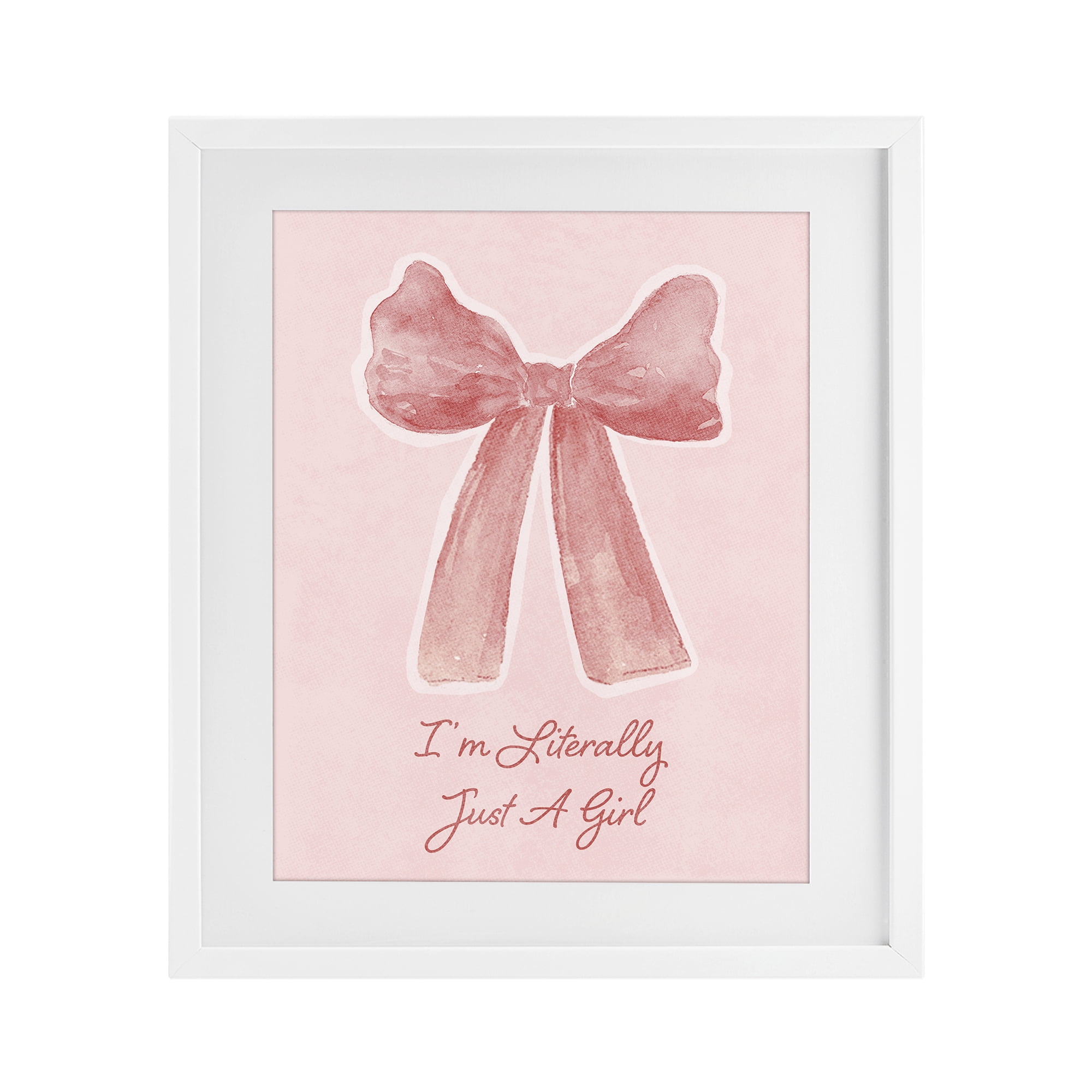 Stupell Industries Literally Just A Girl White Framed Print Under Glass, design by Lucille Price
