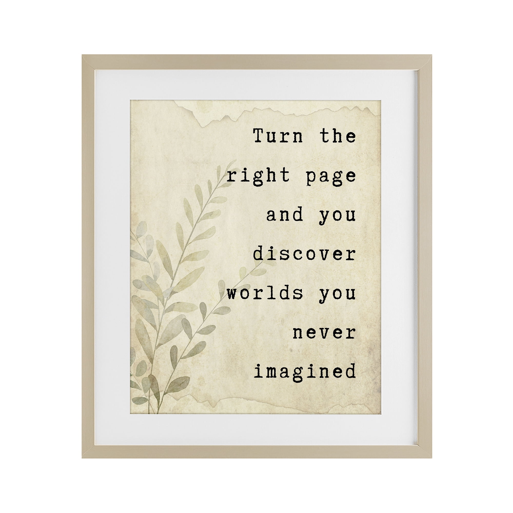 Stupell Industries Literary Wonders Quote Birch Framed Print Under Glass, design by Julia Frost
