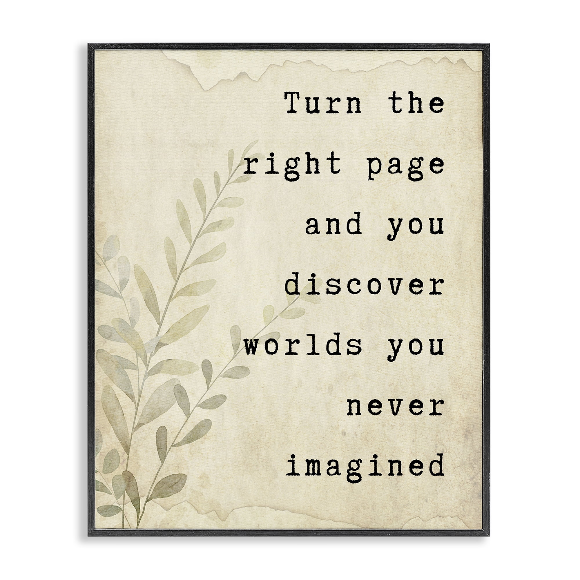 Stupell Industries Literary Wonders Quote Black Framed Giclee Art, design by Julia Frost