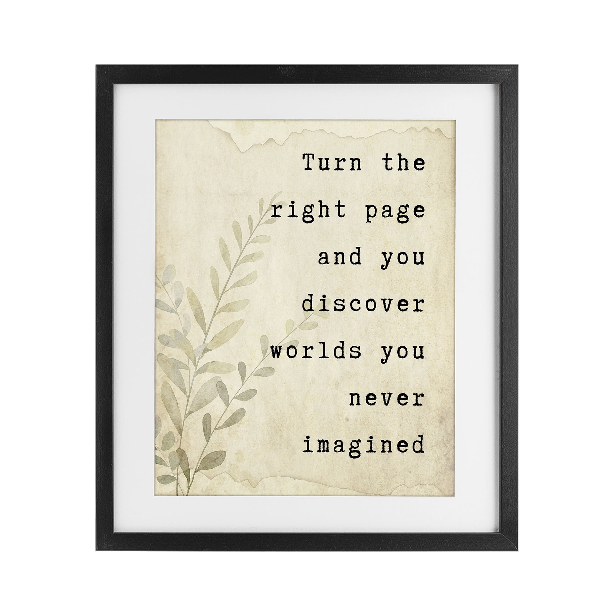 Stupell Industries Literary Wonders Quote Black Framed Print Under Glass, design by Julia Frost