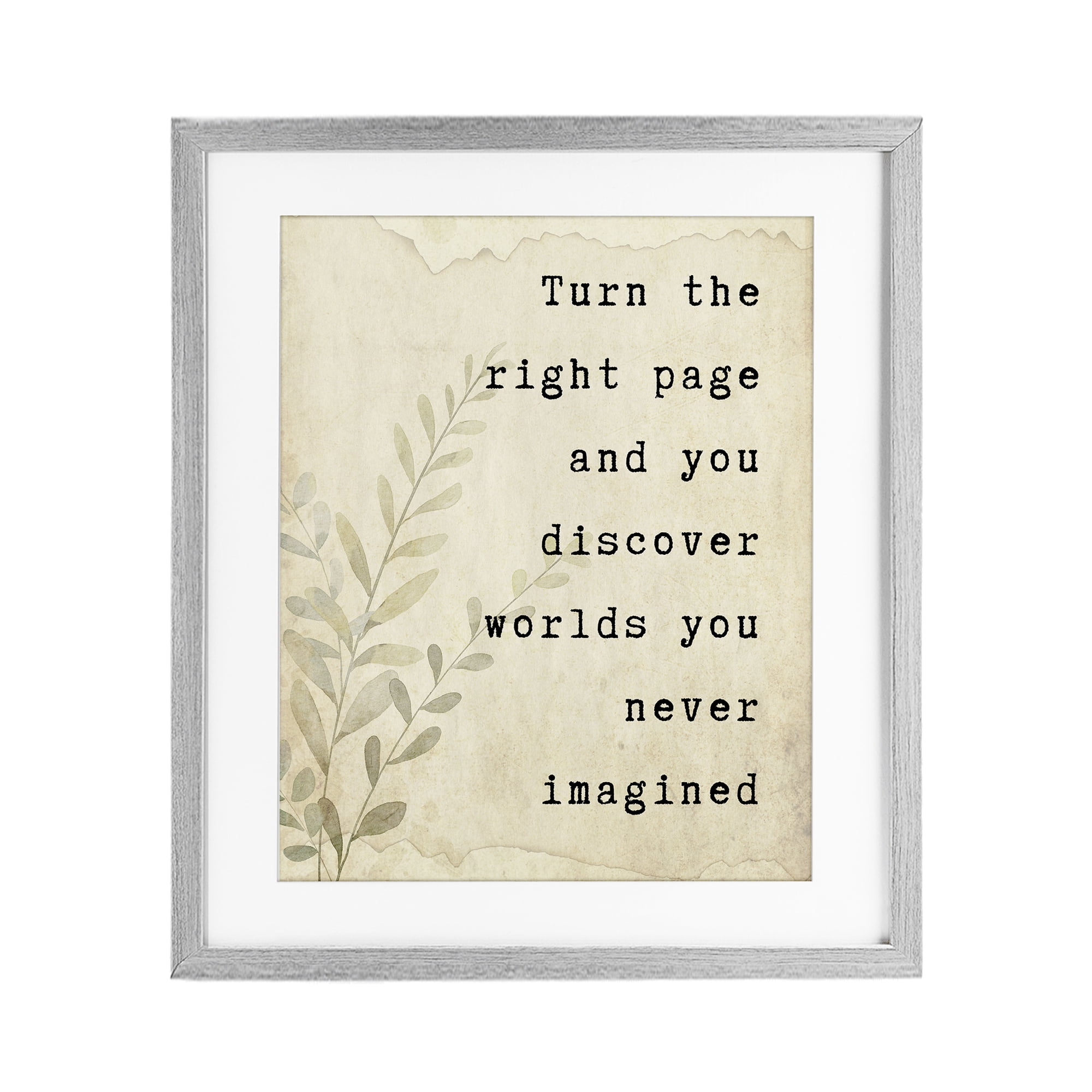 Stupell Industries Literary Wonders Quote Gray Framed Print Under Glass, design by Julia Frost