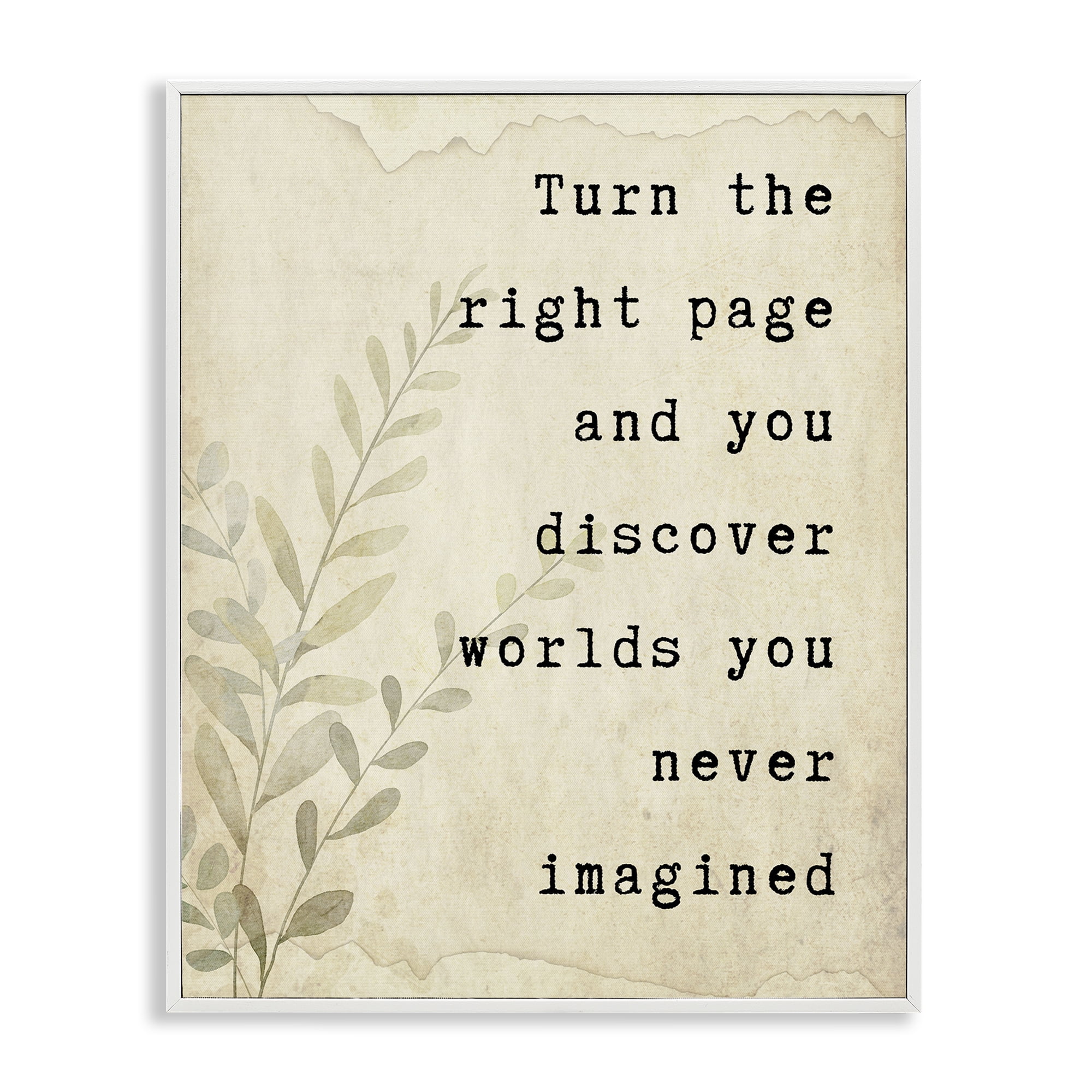 Stupell Industries Literary Wonders Quote White Framed Giclee Art, design by Julia Frost
