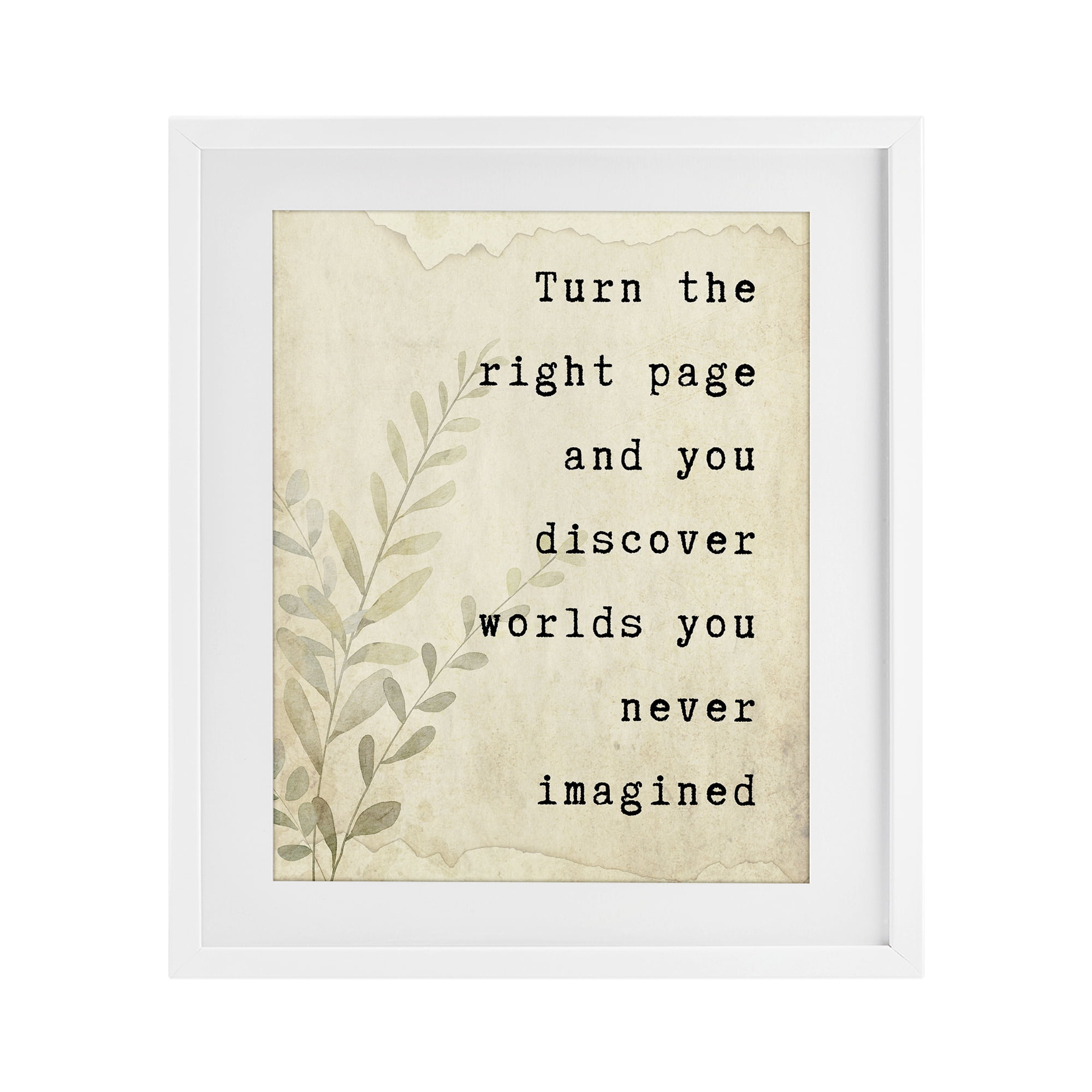 Stupell Industries Literary Wonders Quote White Framed Print Under Glass, design by Julia Frost