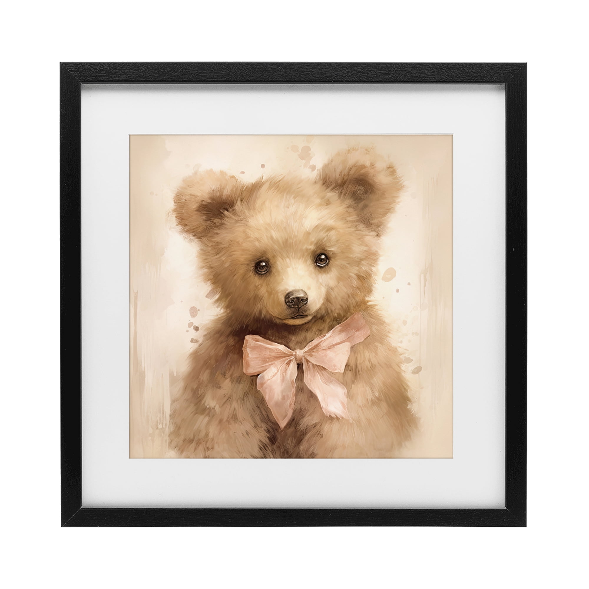 Stupell Industries Little Baby Bear Black Framed Print Under Glass, design by Tina LeCour