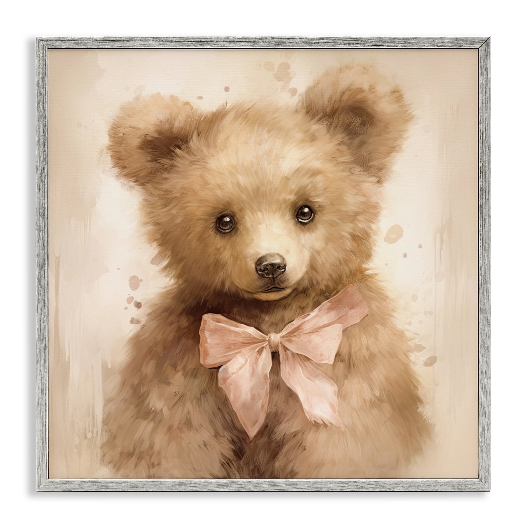 Stupell Industries Little Baby Bear Gray Framed Giclee Art, design by Tina LeCour