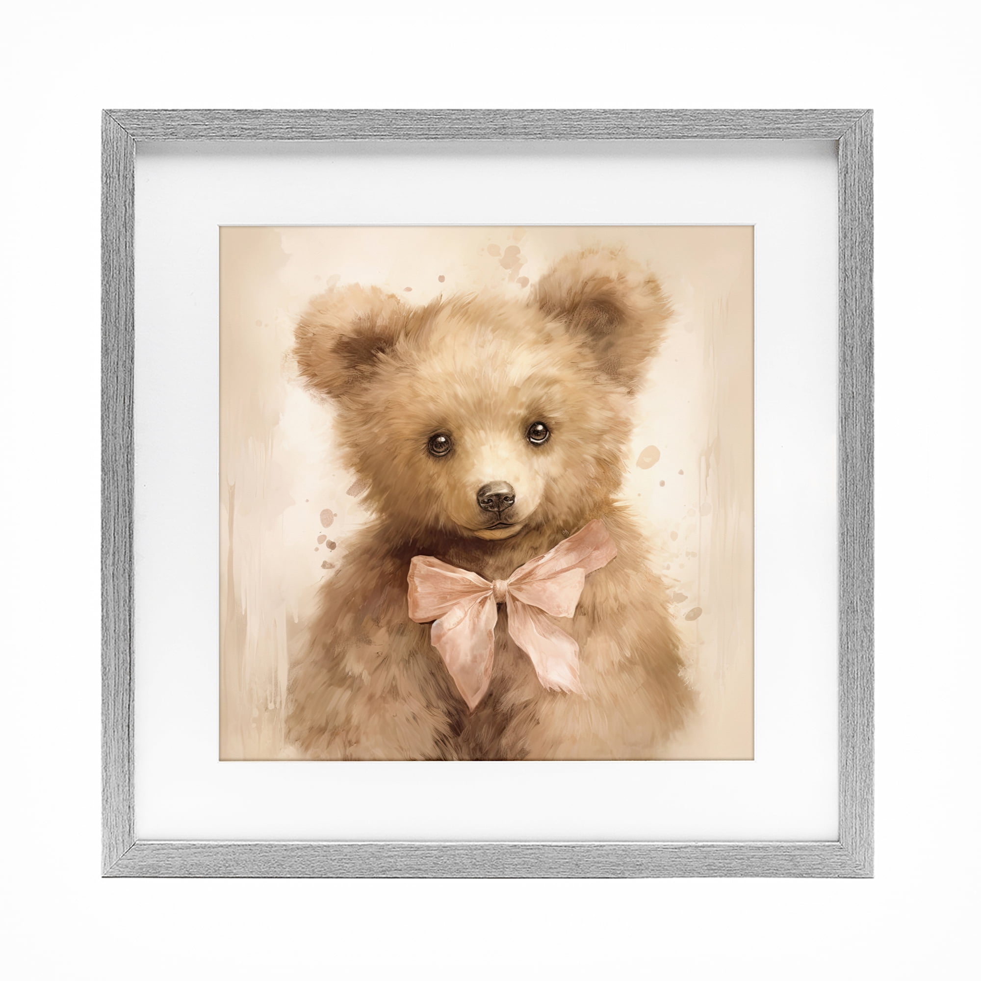 Stupell Industries Little Baby Bear Gray Framed Print Under Glass, design by Tina LeCour
