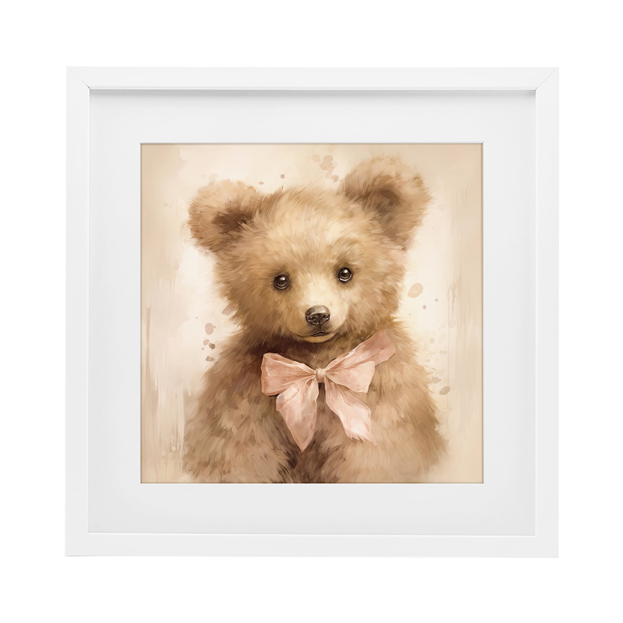 Stupell Industries Little Baby Bear White Framed Print Under Glass, design by Tina LeCour