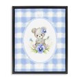 thumbnail image 1 of Stupell Industries Eclectic Little Bear Blue Gingham Black Floating Frame Canvas Art, 17 x 21, by Arlington Prints, 1 of 8