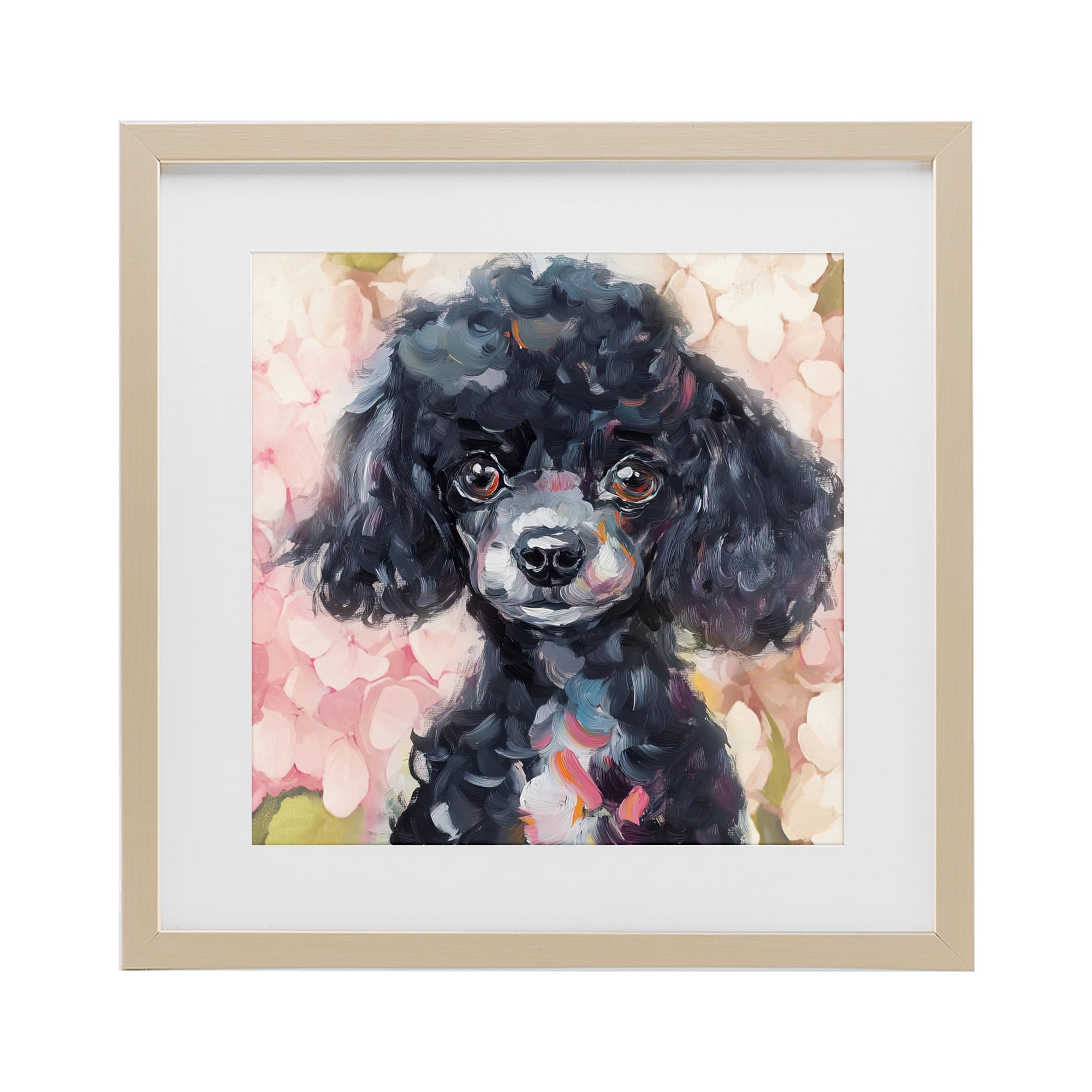 Stupell Industries Little Black Poodle Birch Framed Print Under Glass, design by Tina LeCour