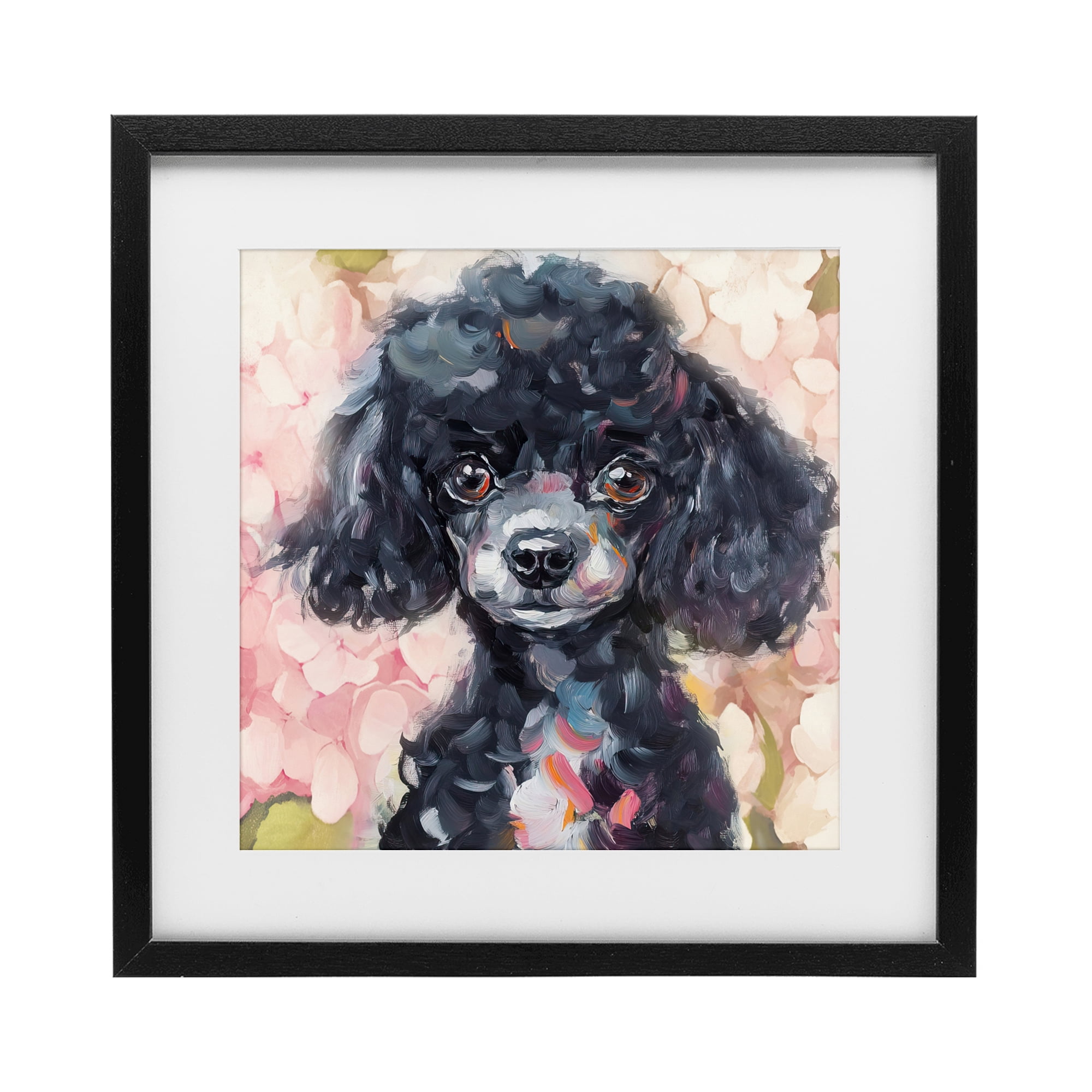 Stupell Industries Little Black Poodle Black Framed Print Under Glass, design by Tina LeCour