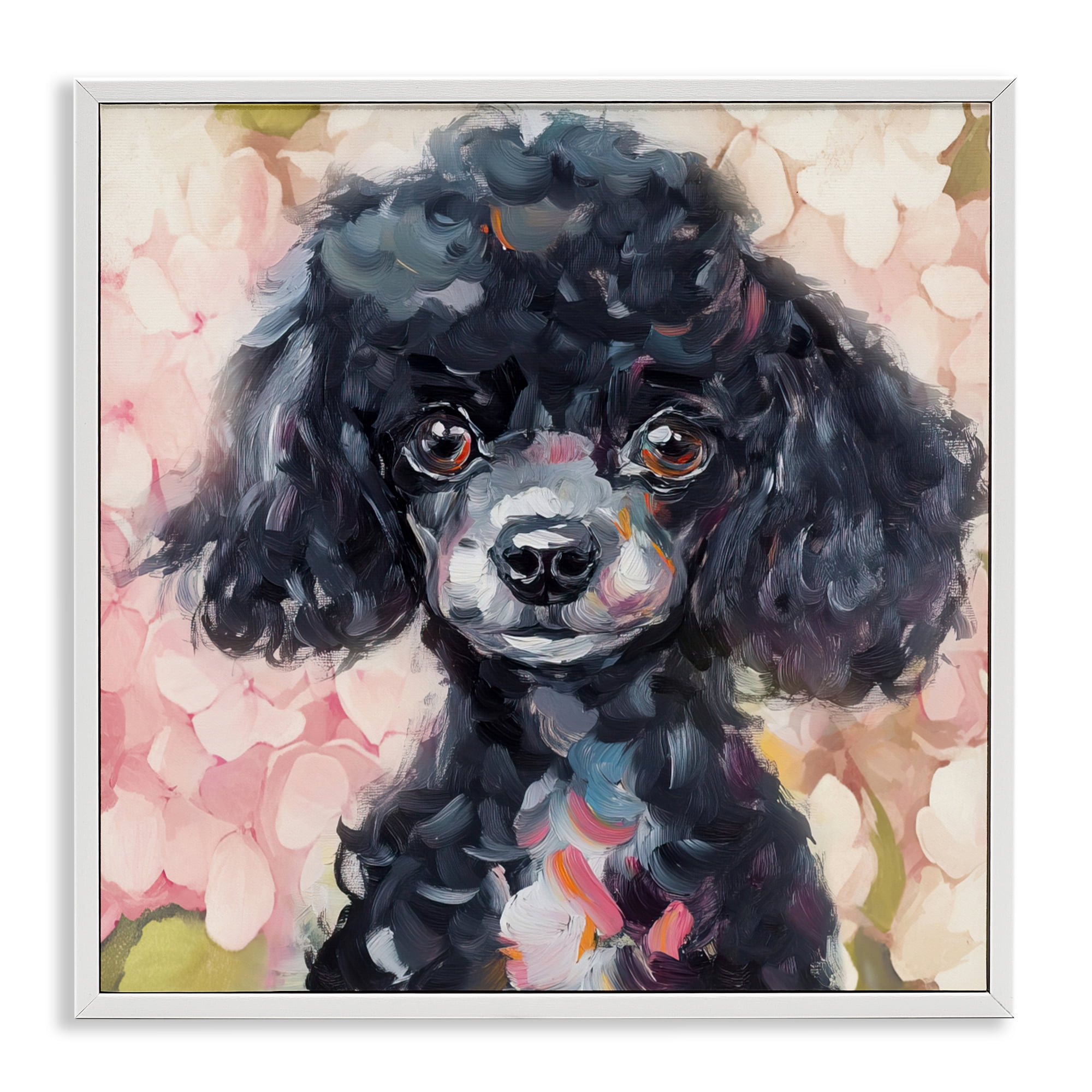 Stupell Industries Little Black Poodle White Framed Giclee Art, design by Tina LeCour