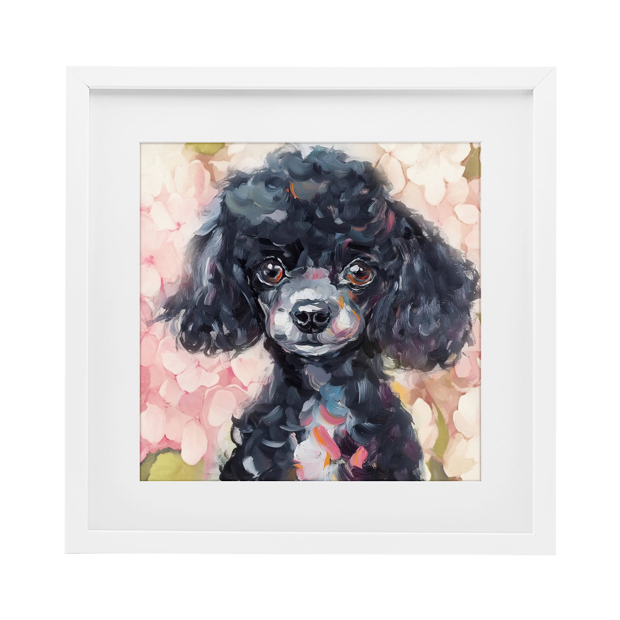 Stupell Industries Little Black Poodle White Framed Print Under Glass, design by Tina LeCour