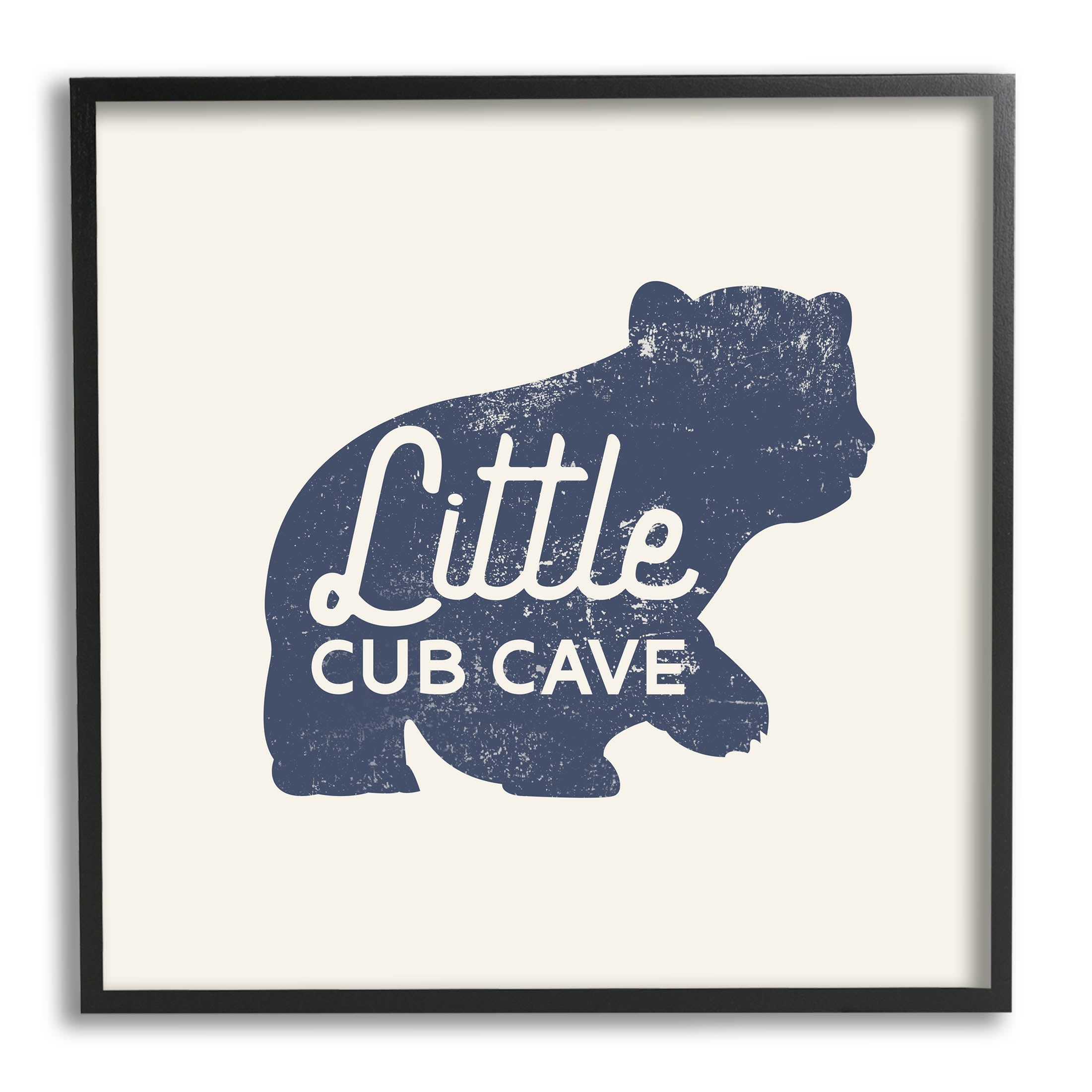 Stupell Industries Little Cub Cave Animal Graphic Art Black Framed Art Print Wall Art, Design by Lil' Rue