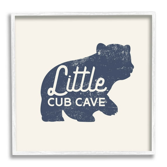 Stupell Industries Little Cub Cave Animal Graphic Art White Framed Art Print Wall Art, Design by Lil' Rue