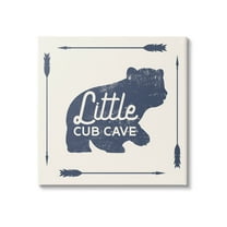 Stupell Industries Little Cub Cave Bear Sign Graphic Art Gallery Wrapped Canvas Print Wall Art, Design by Lil' Rue