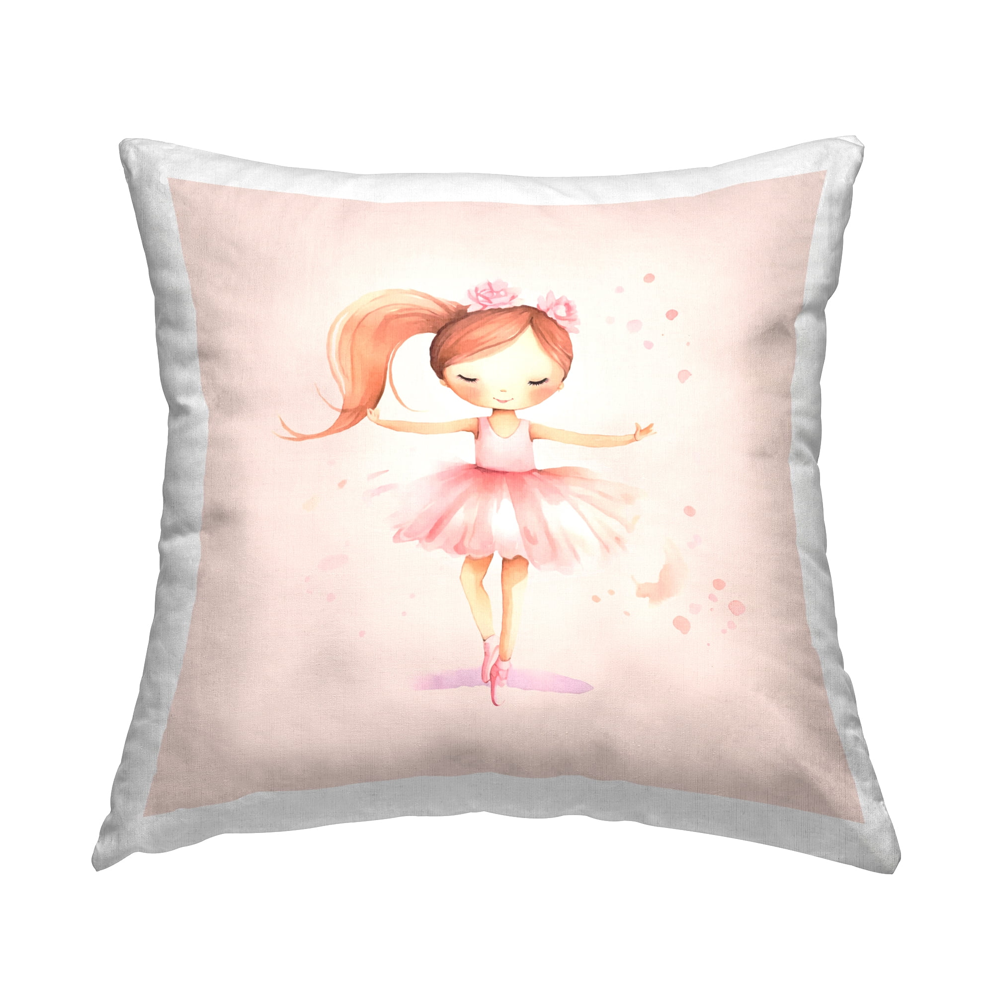 Stupell Industries Little Dancer Girl Decorative Printed Throw Pillow Design by Andrea Haase.
