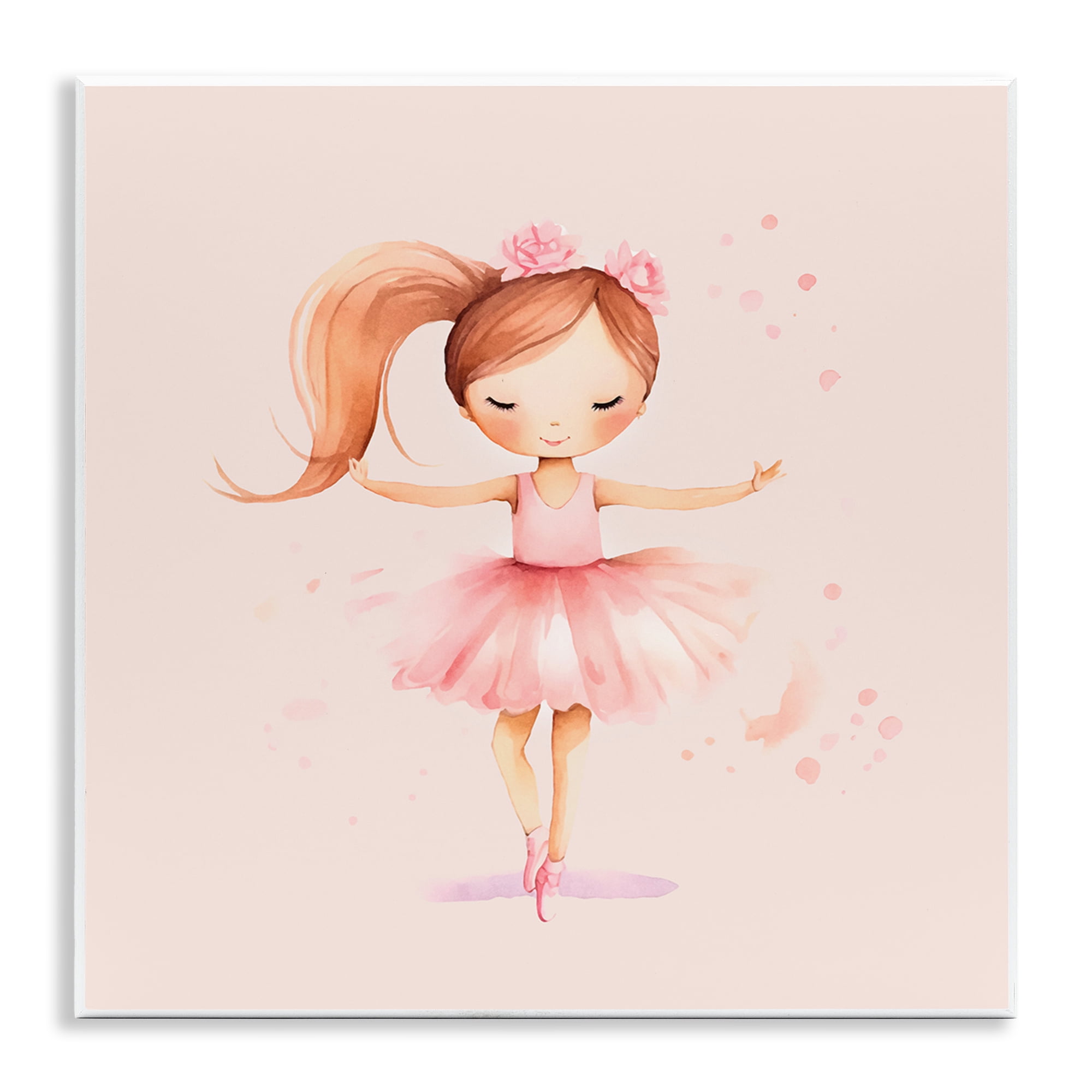 Stupell Industries Little Dancer Girl People Painting Unframed Art Print Wall Art, 12 x 12