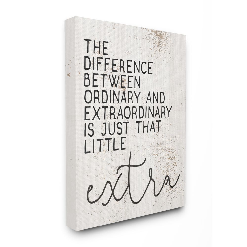 Stupell Industries Little Extra Inspirational Word Textured Design Canvas Wall Art by Daphne Polselli