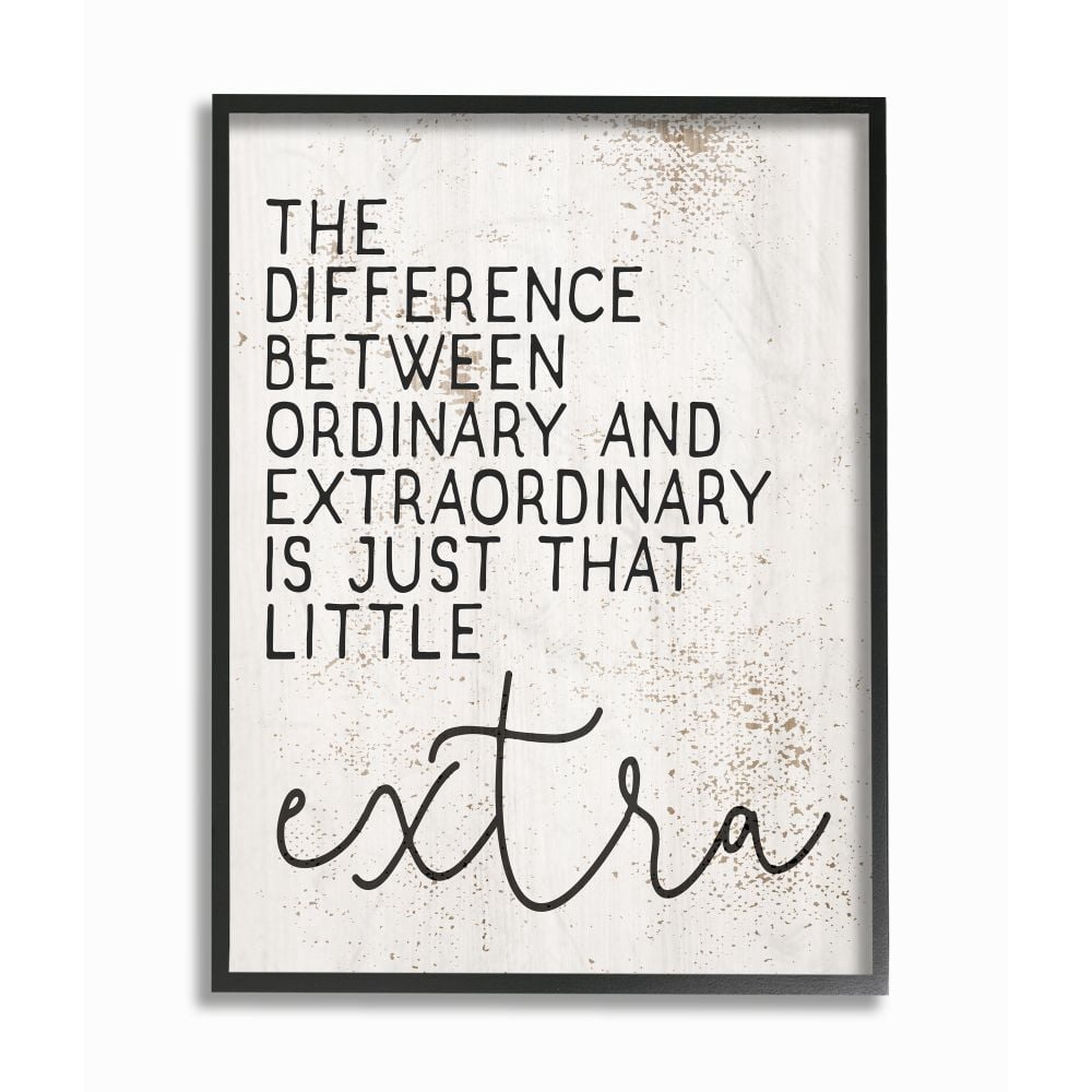 Stupell Industries Little Extra Inspirational Word Textured Design Framed Giclee Texturized Art by Daphne Polselli