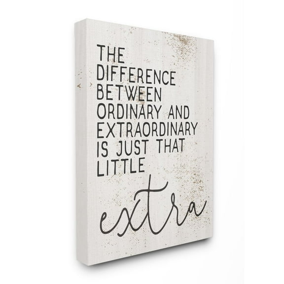 Stupell Industries Little Extra Inspirational Word Textured Design Super Canvas Wall Art by Daphne Polselli