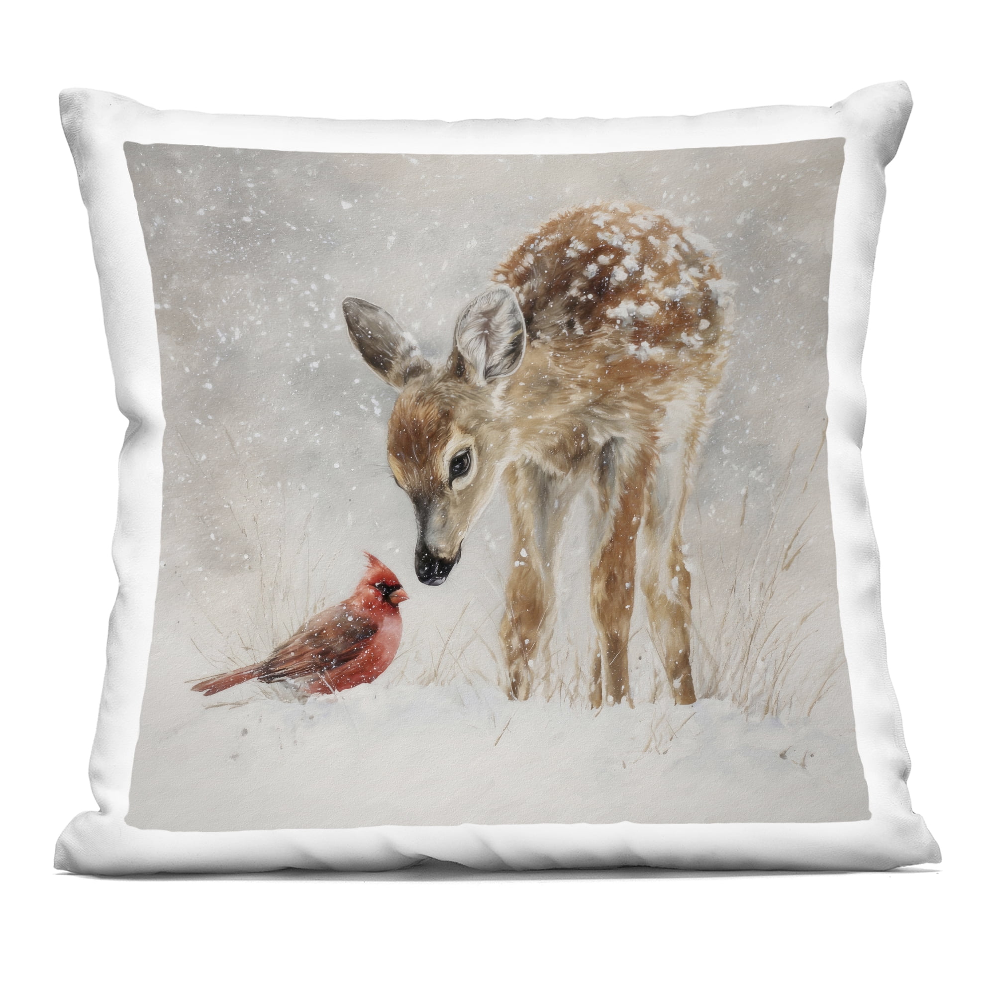 Stupell Industries Little Fawn & The Cardinal Decorative Printed Throw Pillow, design by Tina LeCour