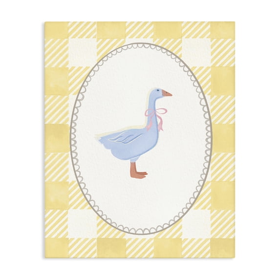 Stupell Industries Cottage Little Goose on Yellow Gingham Canvas Art, 16 x 20, by The Paper Curator