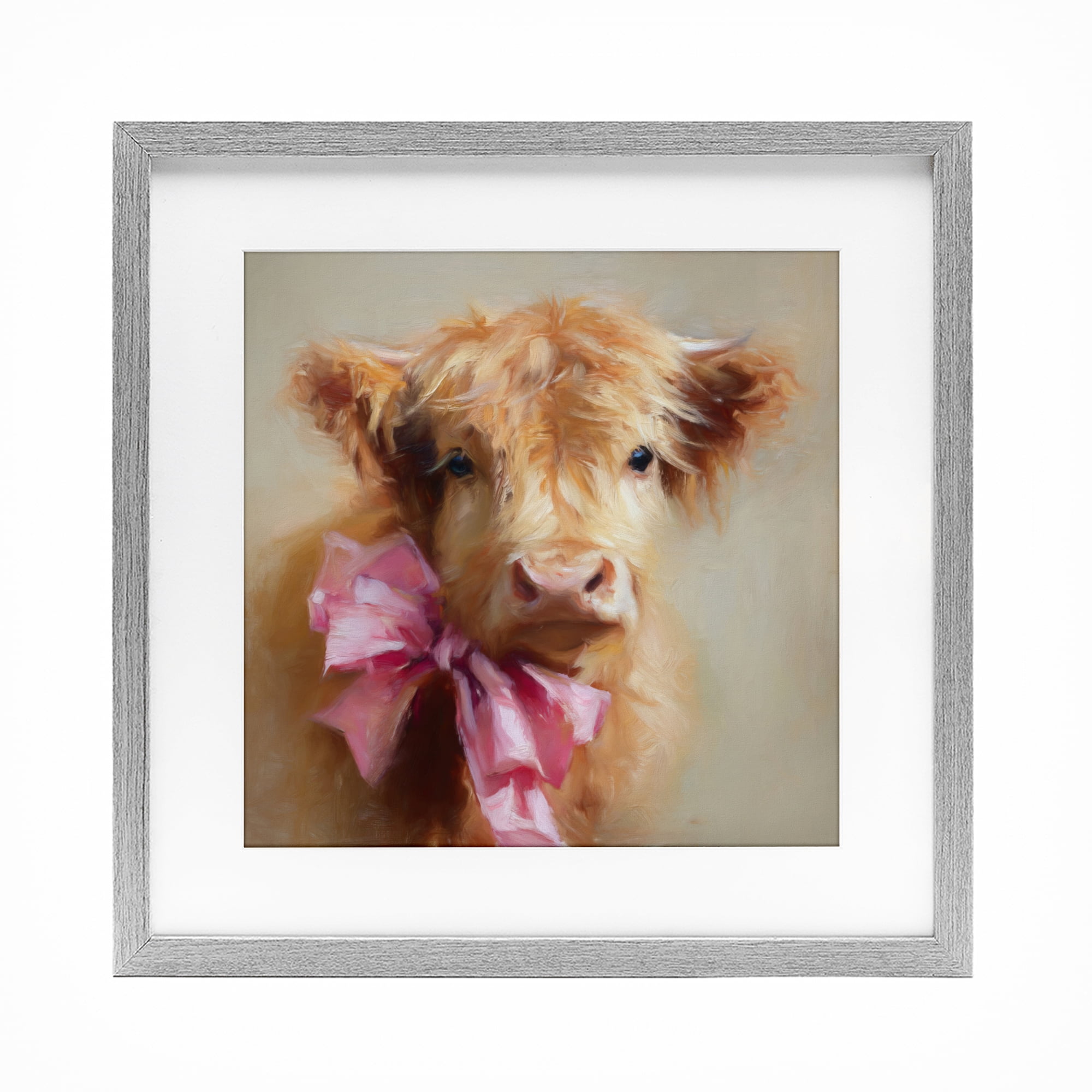 Stupell Industries Little Highland Sweetheart Gray Framed Print Under Glass, design by Tina LeCour