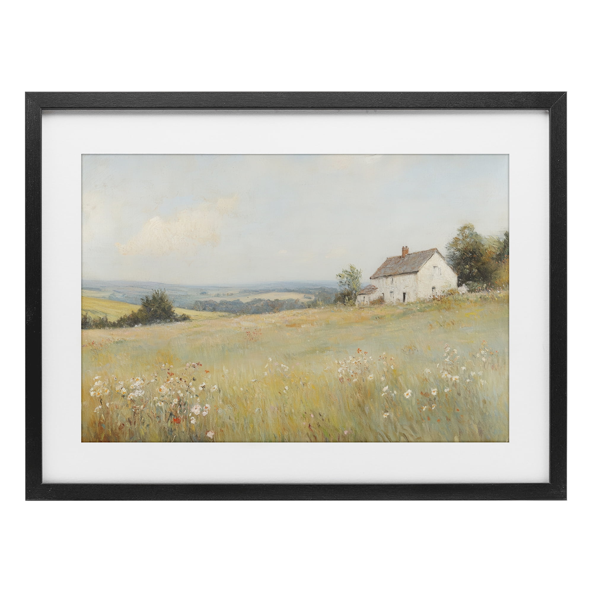 Stupell Industries Little House In The Prairie Black Framed Print Under Glass, design by Petal Prints Design