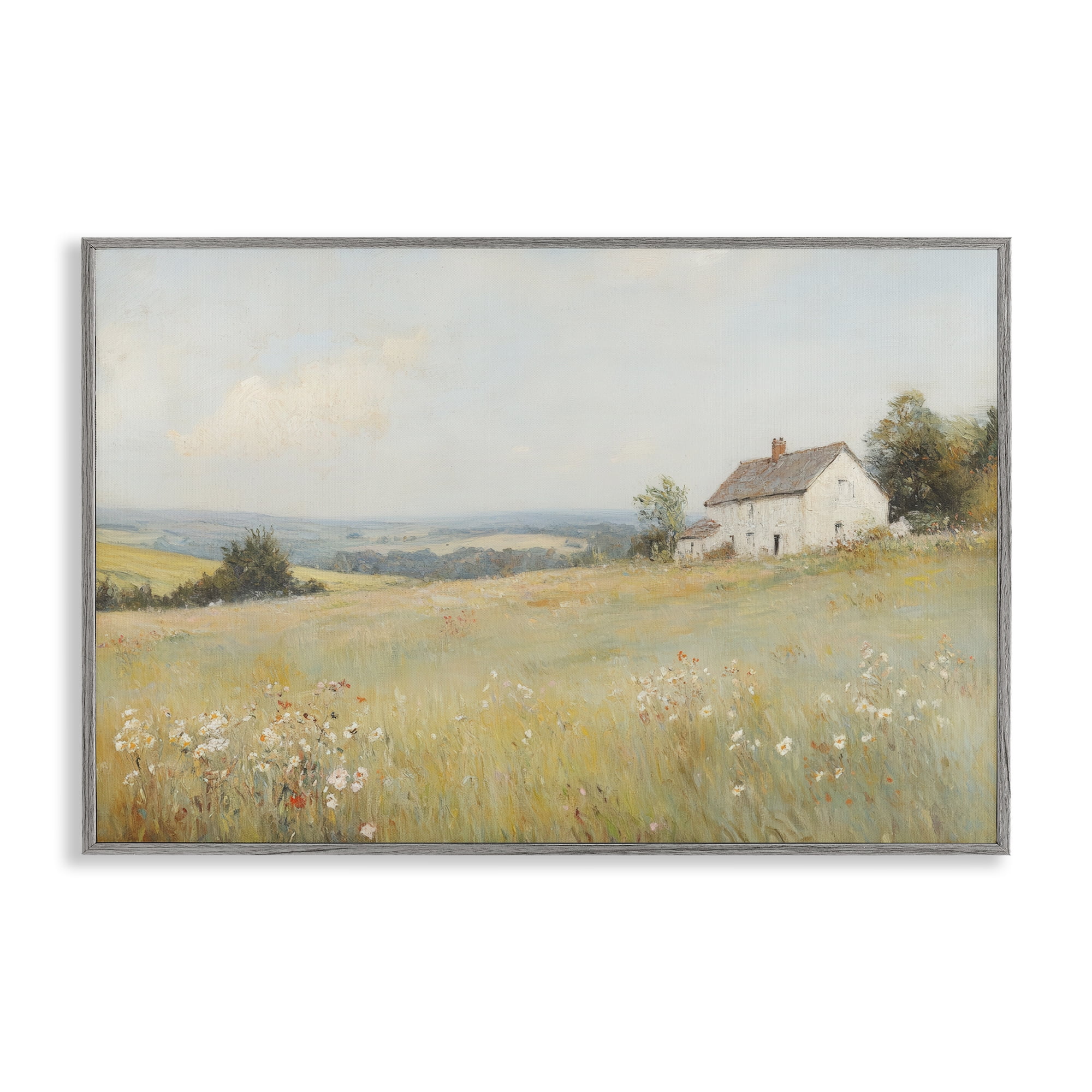 Stupell Industries Little House In The Prairie Gray Framed Giclee Art, design by Petal Prints Design