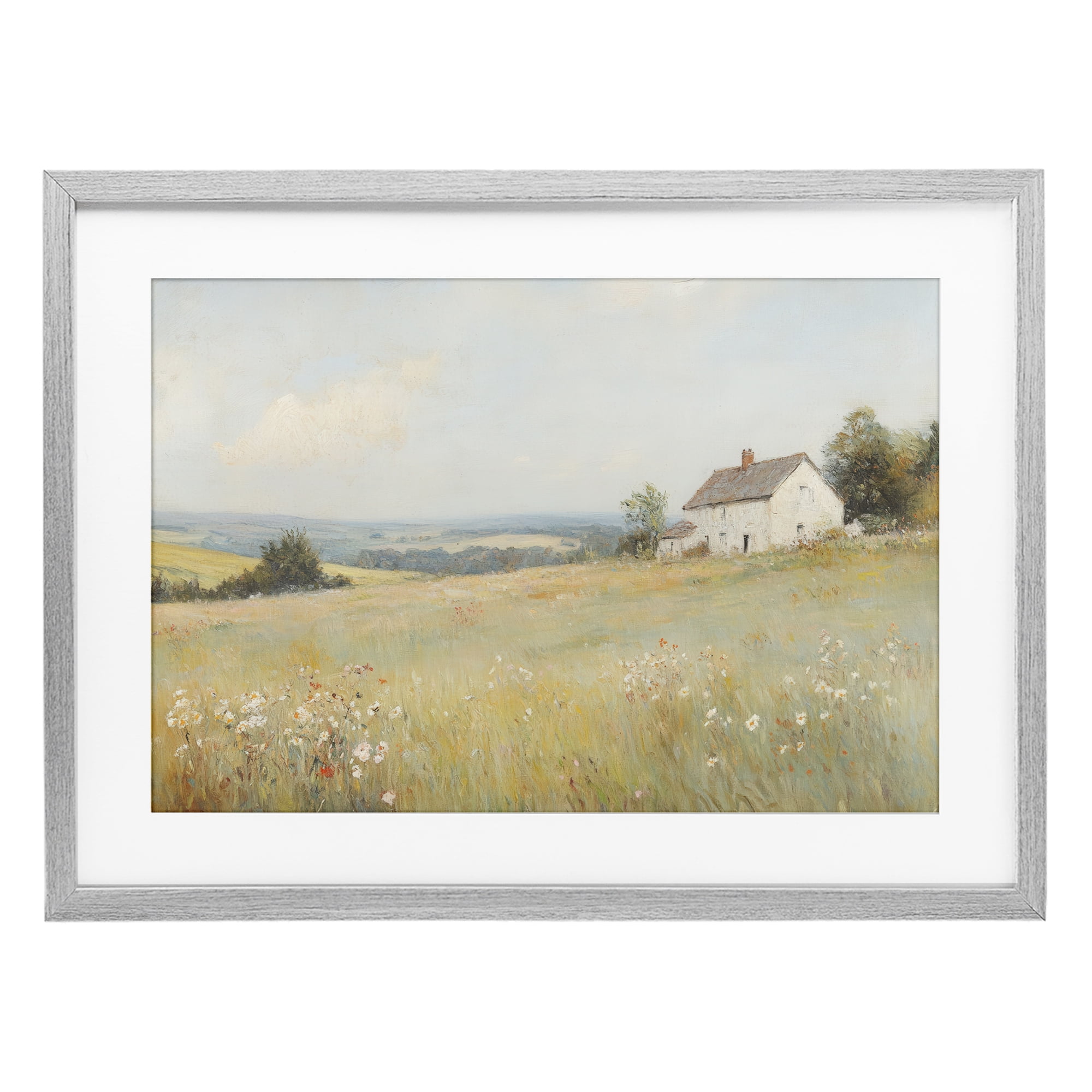 Stupell Industries Little House In The Prairie Gray Framed Print Under Glass, design by Petal Prints Design