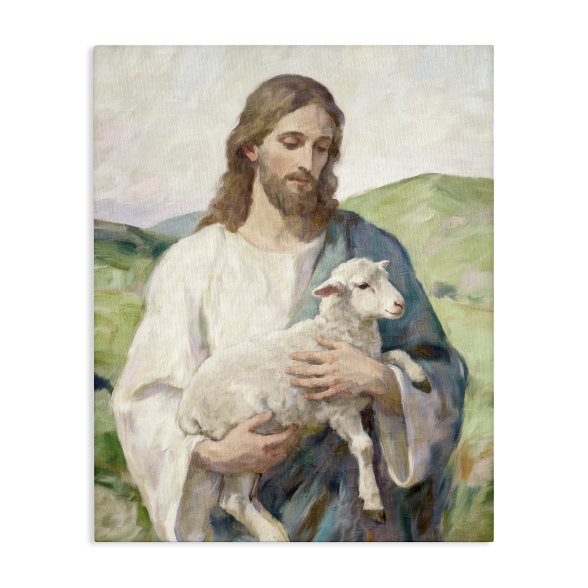 Stupell Industries Little Lamb & Spiritual Figure Canvas Wall Art, design by Kim Allen