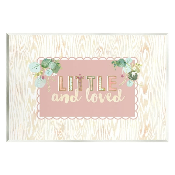 Stupell Industries Little & Loved Phrase Botanical & Floral Painting Unframed Art Print Wall Art, 15 x 10